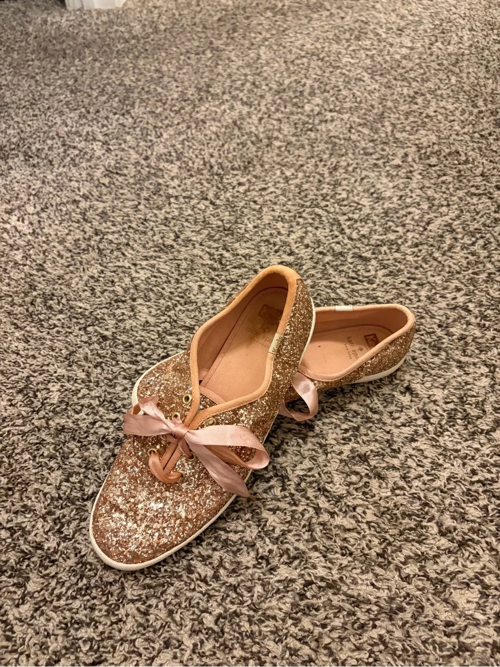 kate spade Rose Gold Glitter Low-Top Sneakers